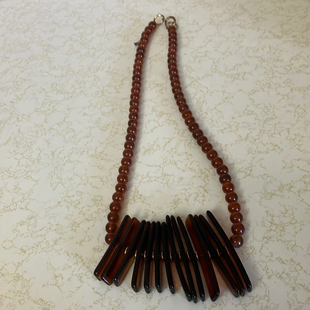 Unique Brown Beaded Necklace